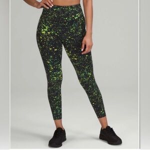 Lululemon Base Pace High-Rise Leggings
25" Size 4 Navy Blue and Neon Green